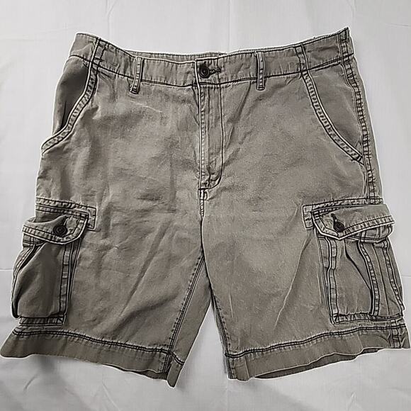 Arizona Cargo Shorts 90s Y2K Men's Sz 36, Khaki Green, Pockets Gorpcore - Picture 1 of 9